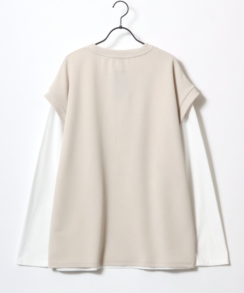 SITRY(シトリー)の「3WAY Cut Vest & Long Sleeve T-shirt/エンボスジャガードベスト & 長袖Tシャツ ロンT(ベスト・メンズ・グレイッシュベージュ/ブラック/ダークグレー・LL/L/M)」の7枚目の写真