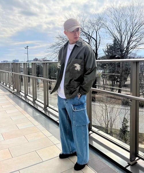 REMI RELIEF（レミレリーフ）の「REMI RELIEF別注 GORDON MILLER（ゴードンミラー） カバーオール シャツ（カバーオール・メンズ・カーキ/チャコールグレー・L/M）」の5枚目の写真