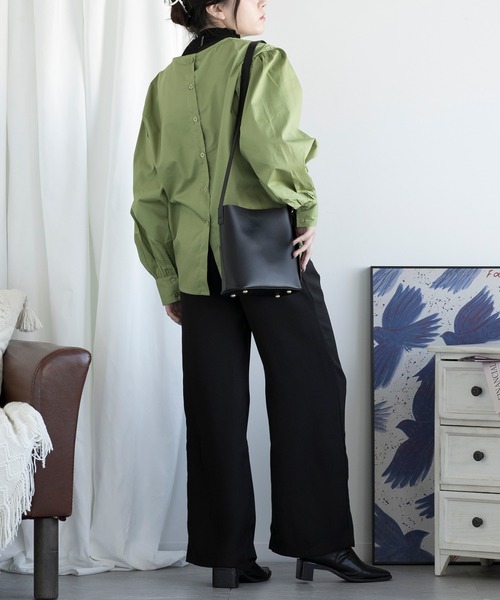 aimoha（アイモハ）の「ゆったりワイドパンツ（スラックス・レディース・ブラック・SMALL/MEDIUM/LARGE）」の11枚目の写真