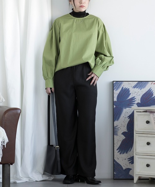 aimoha（アイモハ）の「ゆったりワイドパンツ（スラックス・レディース・ブラック・SMALL/MEDIUM/LARGE）」の5枚目の写真