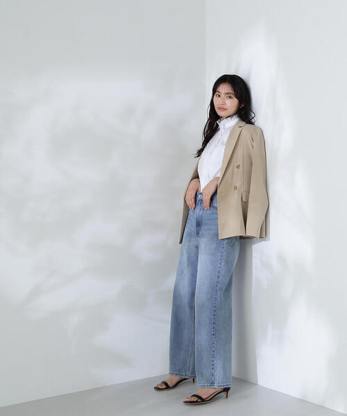 NATURAL BEAUTY BASIC(ナチュラルビューティーベーシック)の「◇【Oggi掲載】リネンライクボクシーダブルジャケット(テーラードジャケット・レディース・ベージュ/ネイビー・SMALL/MEDIUM)」の21枚目の写真