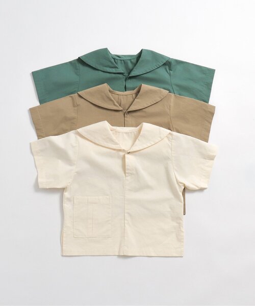 セール】【セットアップ可】セーラー衿半袖シャツ（シャツ/ブラウス