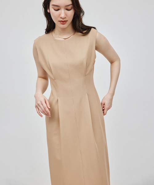 ROPE'（ロペ）の「サキソニーライクIラインワンピース（ワンピース・レディース・グレー/ベージュ・36/38）」の2枚目の写真