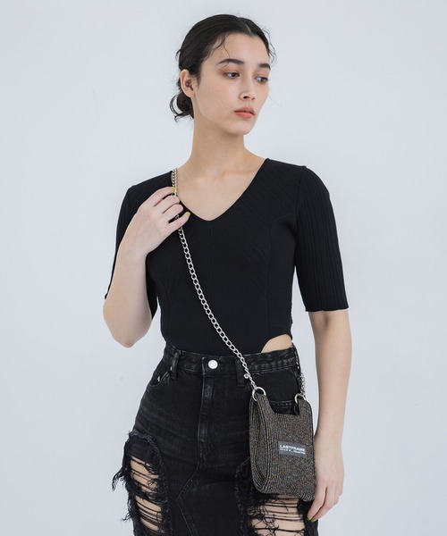 【美品】  LASTFRAME / ラストフレーム | KYOTO LLIC MARKET BAG MICRO ショルダーバッグ | シルバー/ブラック | レディース LASTFRAME（ラストフレーム） ショルダーバッグ バッグ 「LASTFRAME