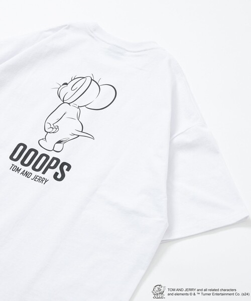 FREAK'S STORE（フリークスストア）の「限定展開 TOM and JERRY/トムとジェリー 別注 ビッグシルエット バックプリント クルーネックTシャツ/OOOPS（Tシャツ/カットソー・メンズ・グレイッシュブルー/アッシュグレー/ブラック/ホワイト/ネイビー・SMALL/MEDIUM/LARGE）」の2枚目の写真