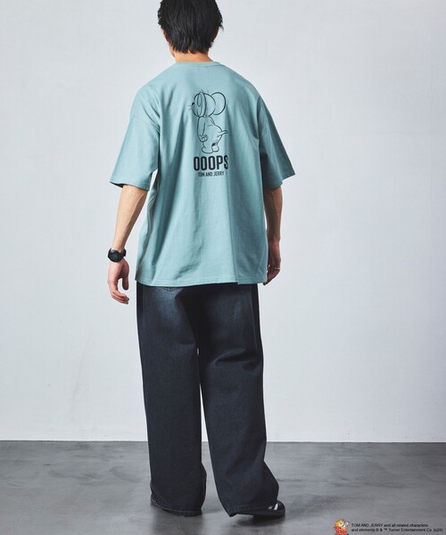 FREAK'S STORE（フリークスストア）の「限定展開 TOM and JERRY/トムとジェリー 別注 ビッグシルエット バックプリント クルーネックTシャツ/OOOPS（Tシャツ/カットソー・メンズ・グレイッシュブルー/アッシュグレー/ブラック/ホワイト/ネイビー・SMALL/MEDIUM/LARGE）」の17枚目の写真