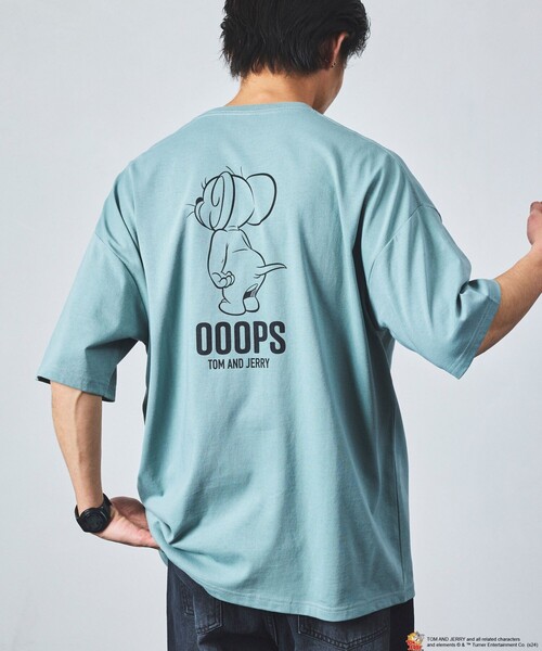FREAK'S STORE（フリークスストア）の「限定展開 TOM and JERRY/トムとジェリー 別注 ビッグシルエット バックプリント クルーネックTシャツ/OOOPS（Tシャツ/カットソー・メンズ・グレイッシュブルー/アッシュグレー/ブラック/ホワイト/ネイビー・SMALL/MEDIUM/LARGE）」の18枚目の写真
