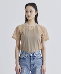 【overneath/オーバーニース】NetT059/ネットTシャツ/リンガーシャツ/シアートップス