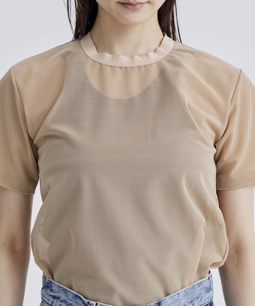 overneath/オーバーニース】NetT059/ネットTシャツ/リンガー
