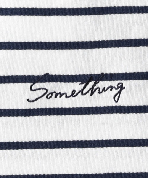 SOMETHING(サムシング)の「SOMETHING(サムシング)エンジェルスリーブTシャツ(Tシャツ/カットソー・レディース・ホワイト×ネイビー・M/L)」の6枚目の写真