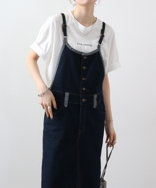 【セール】atONE デニムマキシ丈スカートサロペット（サロペット/オーバーオール）｜atONE（アットワン）