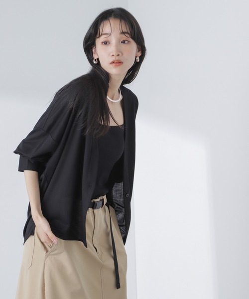 NANO universe（ナノユニバース）の「シアーカットシャツカーディガン（カーディガン/ボレロ・レディース・ホワイト/ブラック/グレー系その他4・FREE）」の2枚目の写真