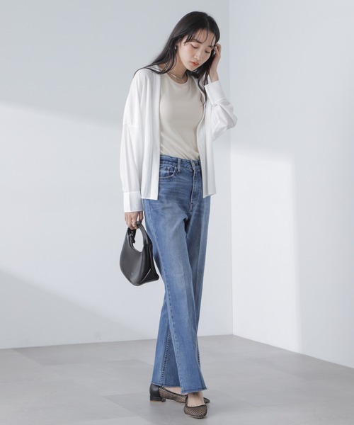 NANO universe（ナノユニバース）の「シアーカットシャツカーディガン（カーディガン/ボレロ・レディース・ホワイト/ブラック/グレー系その他4・FREE）」の7枚目の写真