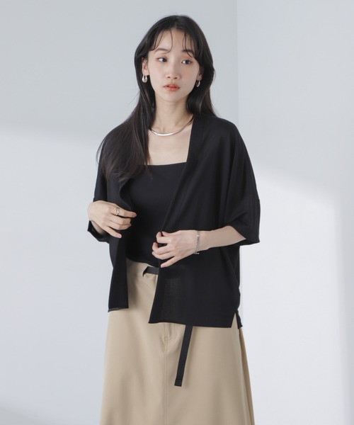 NANO universe（ナノユニバース）の「シアーカットシャツカーディガン（カーディガン/ボレロ・レディース・ホワイト/ブラック/グレー系その他4・FREE）」の18枚目の写真