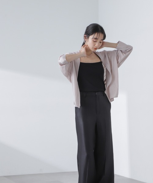 NANO universe（ナノユニバース）の「シアーカットシャツカーディガン（カーディガン/ボレロ・レディース・ホワイト/ブラック/グレー系その他4・FREE）」の15枚目の写真