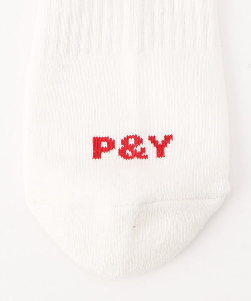 Purple&Yellow（パープルアンドイエロー）の「"ＨＡＶＥ Ａ ＮＩＣＥ ＤＡＹ" ショートソックス（ソックス/靴下・メンズ・ホワイト/ブラック・25-27CM）」の6枚目の写真