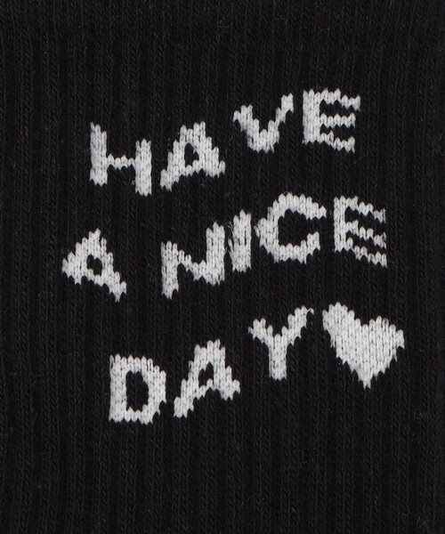 Purple&Yellow（パープルアンドイエロー）の「"ＨＡＶＥ Ａ ＮＩＣＥ ＤＡＹ" ショートソックス（ソックス/靴下・メンズ・ホワイト/ブラック・25-27CM）」の8枚目の写真