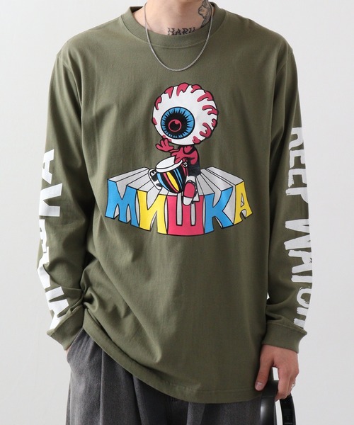 MISHKA(ミシカ)の「MISHKA L/T 長袖 Tシャツ(Tシャツ/カットソー・メンズ・ホワイト系その他2/ブラック系その他3/ブラック系その他2/ブラック/グリーン系その他/パープル/パープル系その他/ホワイト系その他3/グリーン/ホワイト・M/L/XL)」の7枚目の写真