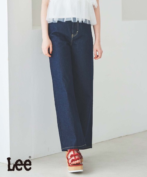 31 Sons de mode(トランテアン ソン ドゥ モード)の「【Leeコラボ】デニムワイドパンツ(デニムパンツ・レディース・インディゴブルー/サックスブルー・36/38)」の1枚目の写真