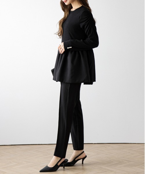 AMELY(エミリー)の「3typeペプラムセットアップ(セットアップ・レディース・ドット/ブラック系その他/ブラック・M/L)」の5枚目の写真