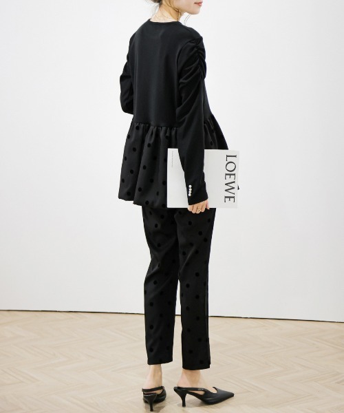 AMELY(エミリー)の「3typeペプラムセットアップ(セットアップ・レディース・ドット/ブラック系その他/ブラック・M/L)」の13枚目の写真
