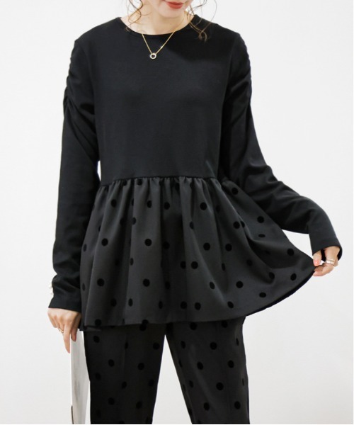 AMELY(エミリー)の「3typeペプラムセットアップ(セットアップ・レディース・ドット/ブラック系その他/ブラック・M/L)」の15枚目の写真