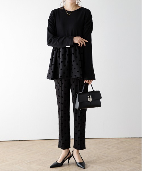 AMELY(エミリー)の「3typeペプラムセットアップ(セットアップ・レディース・ドット/ブラック系その他/ブラック・M/L)」の8枚目の写真