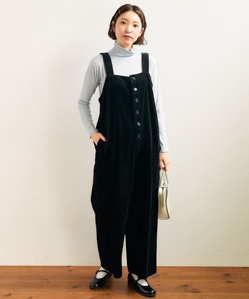 fig Ｌondon（フィグロンドン）の「●puff corduroy salopette（サロペット/オーバーオール・レディース・サックスブルー/チャコールグレー・FREE）」の16枚目の写真