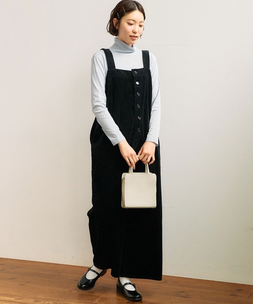 fig Ｌondon（フィグロンドン）の「●puff corduroy salopette（サロペット/オーバーオール・レディース・サックスブルー/チャコールグレー・FREE）」の9枚目の写真