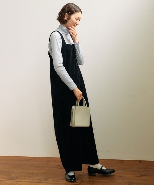 fig Ｌondon（フィグロンドン）の「●puff corduroy salopette（サロペット/オーバーオール・レディース・サックスブルー/チャコールグレー・FREE）」の10枚目の写真