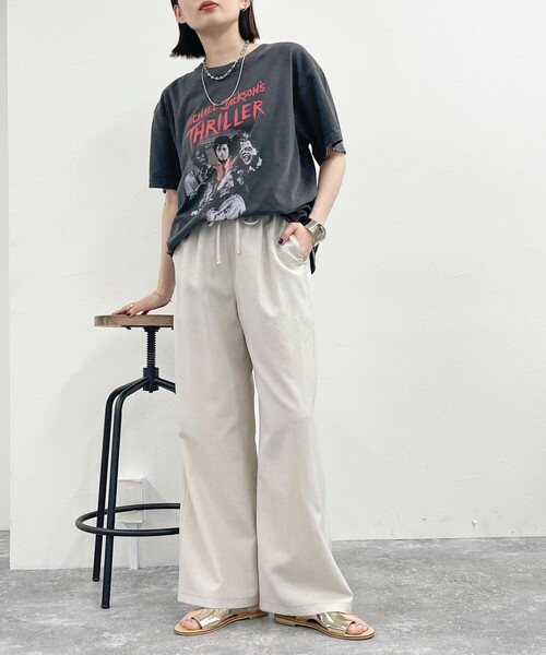 fredy emue(フレディエミュ)の「バイオツイルセミワイドパンツ(その他パンツ・レディース・ネイビー/ベージュ/ブラック・36/38)」の16枚目の写真