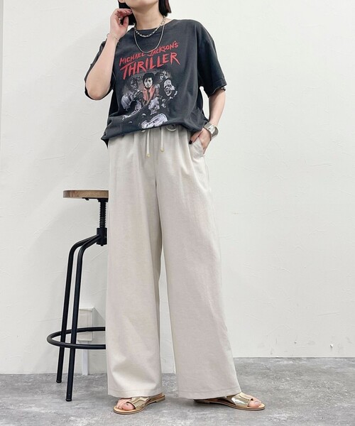 fredy emue(フレディエミュ)の「バイオツイルセミワイドパンツ(その他パンツ・レディース・ネイビー/ベージュ/ブラック・36/38)」の18枚目の写真