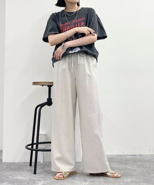 fredy emue(フレディエミュ)の「バイオツイルセミワイドパンツ(その他パンツ・レディース・ネイビー/ベージュ/ブラック・36/38)」の19枚目の写真