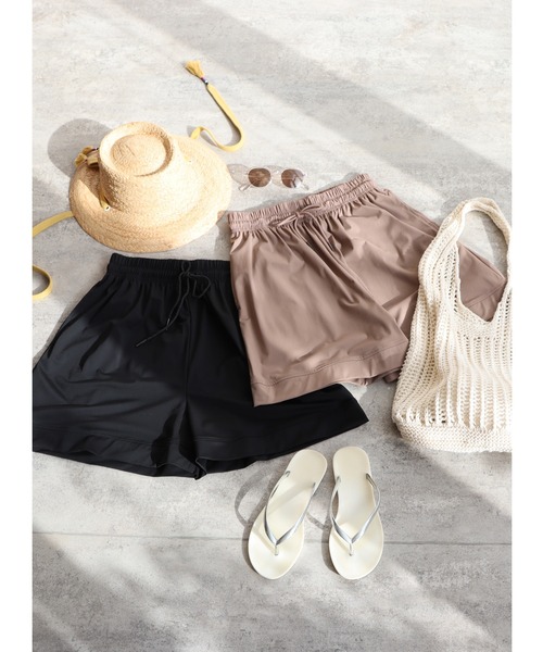 reca（レカ）の「UVカット ラッシュガード ショートパンツ（ラッシュガード・レディース・モカ/ブラック・L/M）」の3枚目の写真