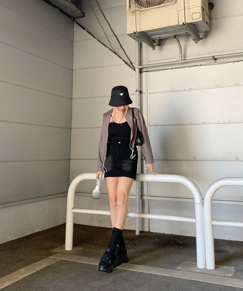 non-hedge（ノンヘッジ）の「リボンモチーフリブキャミソール（キャミソール・レディース・オフホワイト/グレー/ブラック・FREE）」の8枚目の写真