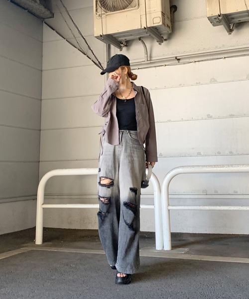 non-hedge（ノンヘッジ）の「リボンモチーフリブキャミソール（キャミソール・レディース・オフホワイト/グレー/ブラック・FREE）」の7枚目の写真