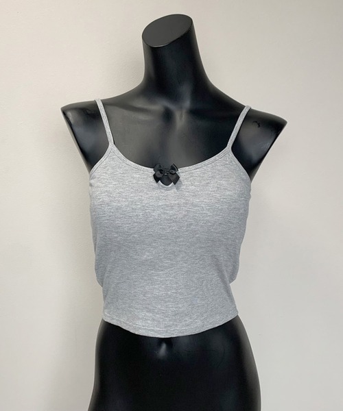 non-hedge（ノンヘッジ）の「リボンモチーフリブキャミソール（キャミソール・レディース・オフホワイト/グレー/ブラック・FREE）」の22枚目の写真