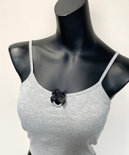 non-hedge（ノンヘッジ）の「リボンモチーフリブキャミソール（キャミソール・レディース・オフホワイト/グレー/ブラック・FREE）」の19枚目の写真