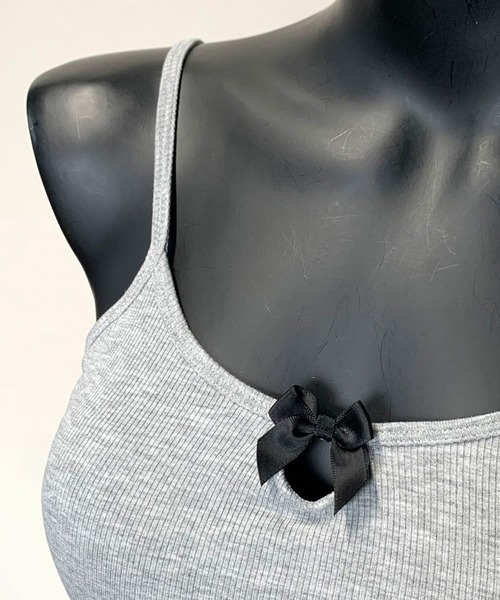 non-hedge（ノンヘッジ）の「リボンモチーフリブキャミソール（キャミソール・レディース・オフホワイト/グレー/ブラック・FREE）」の18枚目の写真