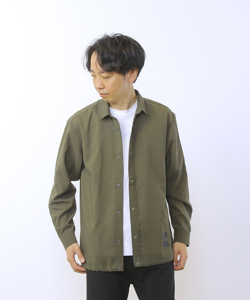 MEN'S MELROSE(メンズメルローズ)の「強撚ドットエア軽量カーデライクシャツ(シャツ/ブラウス・メンズ・カーキ/チャコールグレー・4/3)」の12枚目の写真