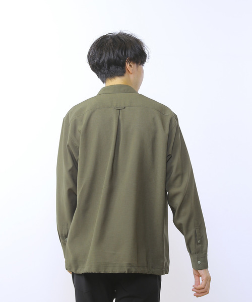 MEN'S MELROSE(メンズメルローズ)の「強撚ドットエア軽量カーデライクシャツ(シャツ/ブラウス・メンズ・カーキ/チャコールグレー・4/3)」の10枚目の写真