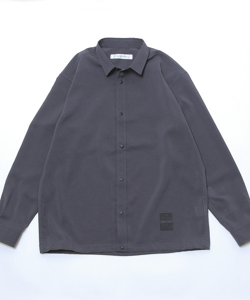 MEN'S MELROSE(メンズメルローズ)の「強撚ドットエア軽量カーデライクシャツ(シャツ/ブラウス・メンズ・カーキ/チャコールグレー・4/3)」の3枚目の写真