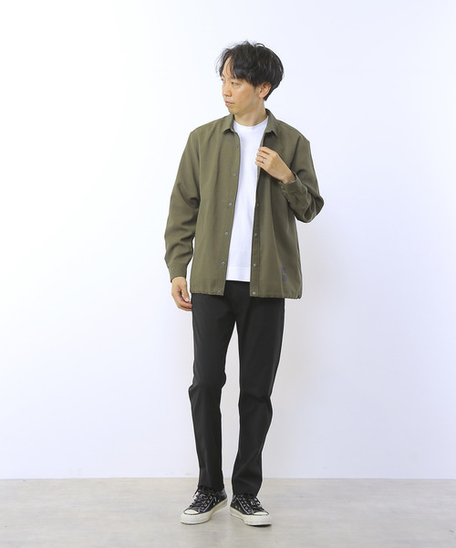 MEN'S MELROSE(メンズメルローズ)の「強撚ドットエア軽量カーデライクシャツ(シャツ/ブラウス・メンズ・カーキ/チャコールグレー・4/3)」の18枚目の写真
