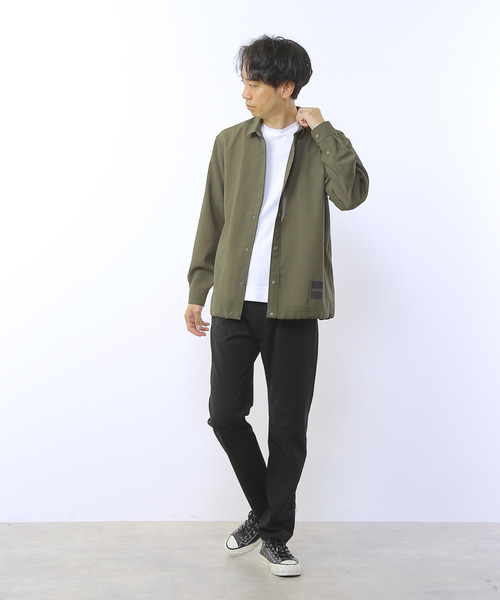 MEN'S MELROSE(メンズメルローズ)の「強撚ドットエア軽量カーデライクシャツ(シャツ/ブラウス・メンズ・カーキ/チャコールグレー・4/3)」の17枚目の写真