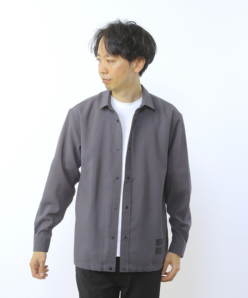 MEN'S MELROSE(メンズメルローズ)の「強撚ドットエア軽量カーデライクシャツ(シャツ/ブラウス・メンズ・カーキ/チャコールグレー・4/3)」の16枚目の写真