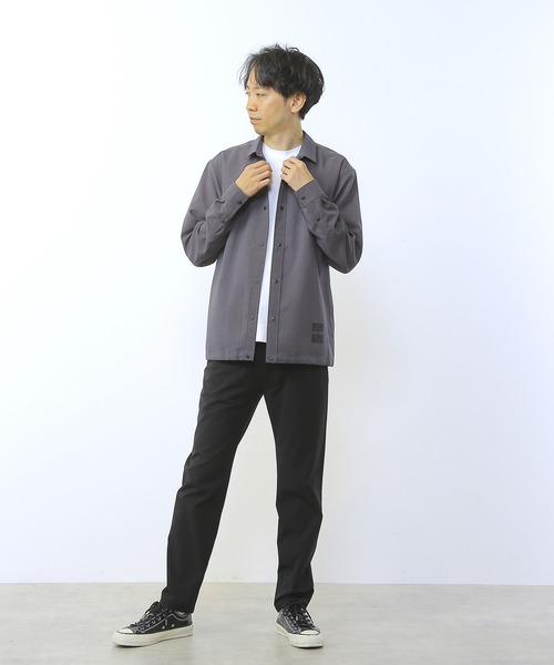MEN'S MELROSE(メンズメルローズ)の「強撚ドットエア軽量カーデライクシャツ(シャツ/ブラウス・メンズ・カーキ/チャコールグレー・4/3)」の13枚目の写真