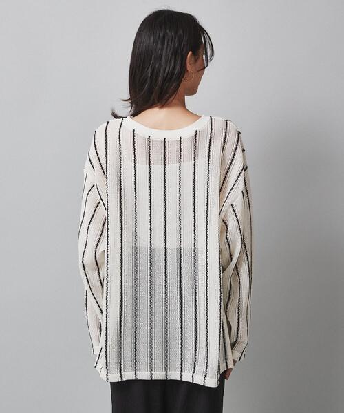 tシャツ (CHIGNON)ストライプレースプルオーバー レディース CHIGNON】ストライプレースプルオーバー（カットソー