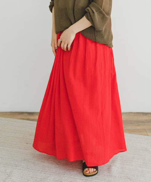 ITEMS URBANRESEARCH（アイテムズ アーバンリサーチ）の「ボイルギャザースカート（スカート・レディース・ブラック/レッド/キャメル・FREE）」の18枚目の写真