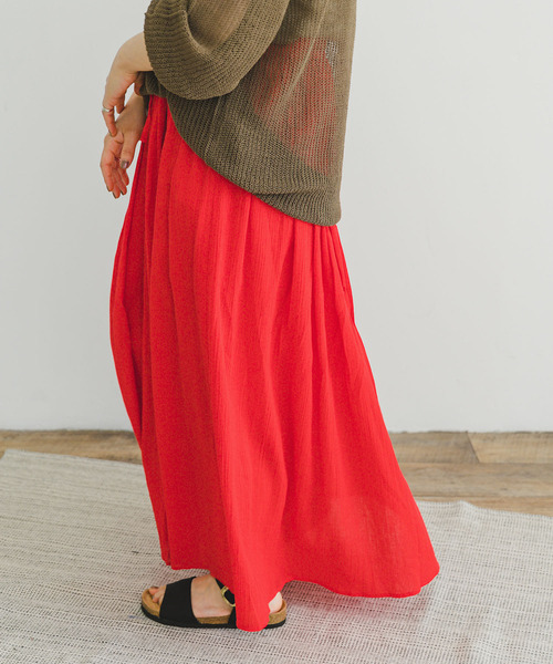 ITEMS URBANRESEARCH（アイテムズ アーバンリサーチ）の「ボイルギャザースカート（スカート・レディース・ブラック/レッド/キャメル・FREE）」の19枚目の写真