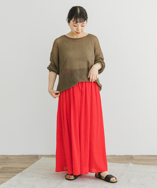 ITEMS URBANRESEARCH（アイテムズ アーバンリサーチ）の「ボイルギャザースカート（スカート・レディース・ブラック/レッド/キャメル・FREE）」の22枚目の写真